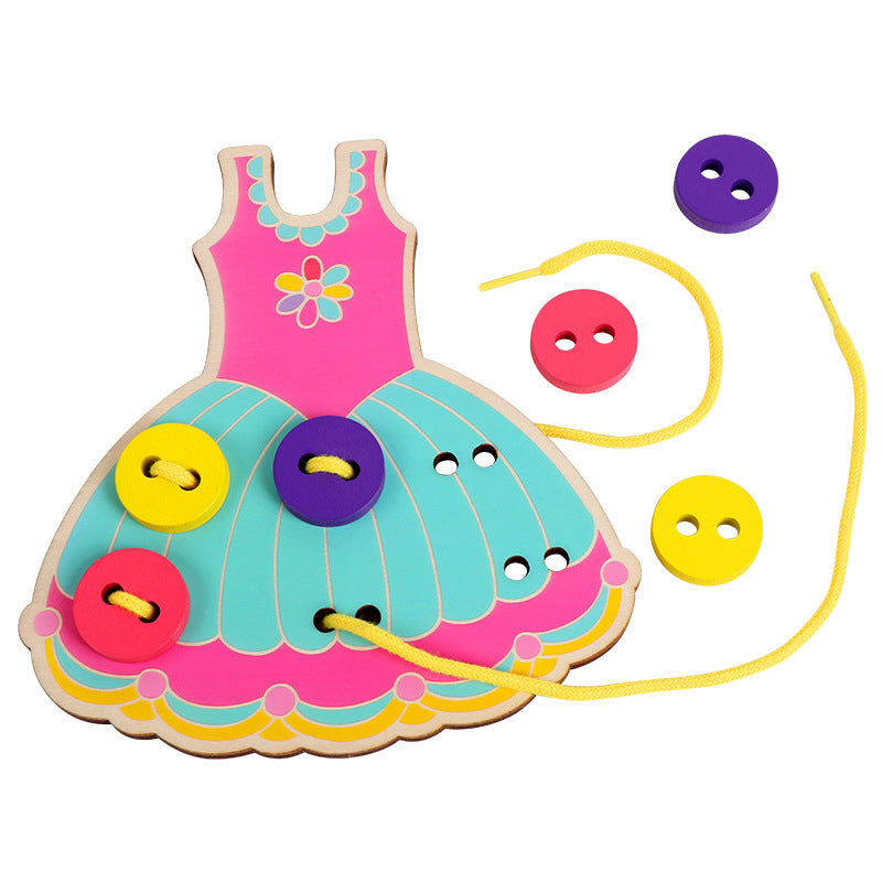 Wooden Shoelace & Button Practice Boards
