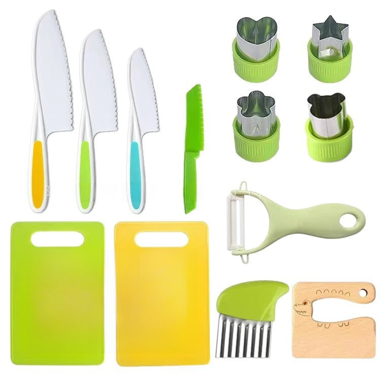 Kids Plastic Kitchen Knife Toy Set 13-piece set a opp bag