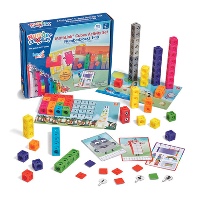 MathLink Cubes Numberblocks 1–10 Activity Set — Official BBC Math Toy · 100 Cubes · 30 Activities · Counting Adding Dividing for Kids Ages 3–6