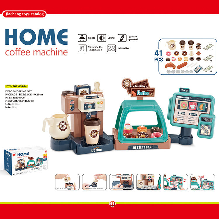 Coffee Machine Donut Shop Pretend Play Set