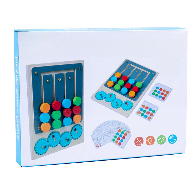 Wooden Rotating Four-Color Matching Puzzle