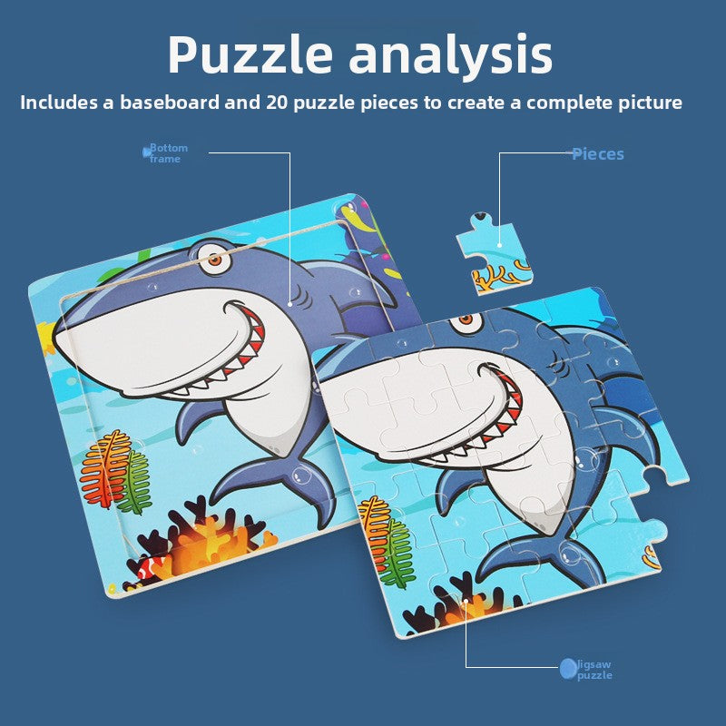 Wooden Cartoon Puzzle Set for Kids