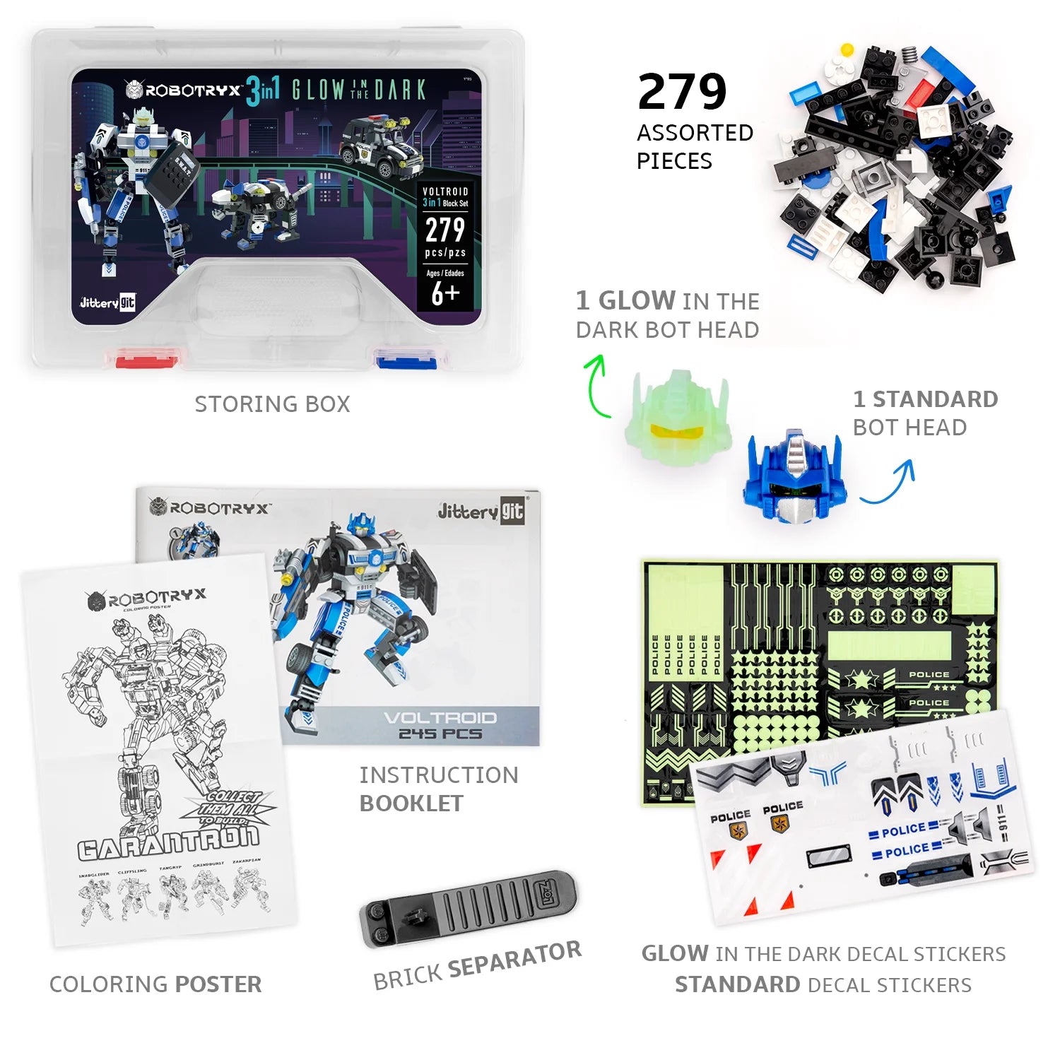 Robot Police STEM Building Toy for Boys | Gift for Kids Ages 6 7 8 9 10 11 Year Olds