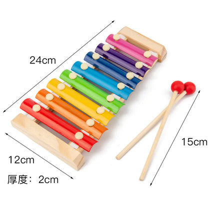 Melody & Time: Wooden Xylophone Clock Toy Set for Early Education! 🎶⏰