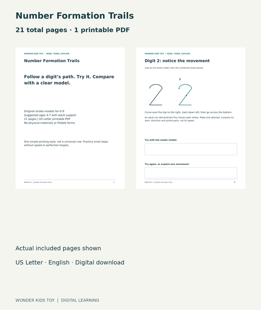 Number Formation Trails: actual included PDF cover and page6, 21 total pages