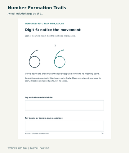 Number Formation Trails: actual included PDF page10 of 21