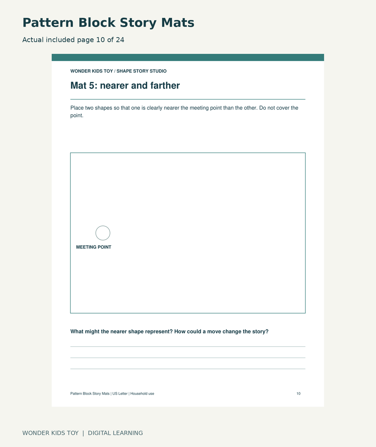 Pattern Block Story Mats: actual included PDF page10 of 24