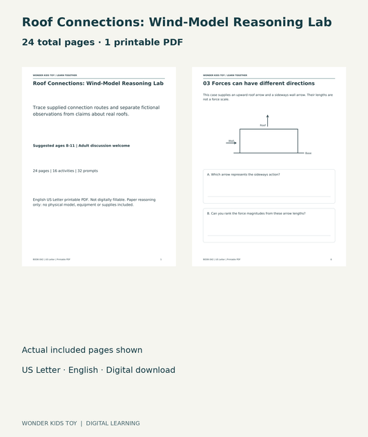 Roof Connections: Wind-Model Reasoning Lab: actual included PDF cover and page6, 24 total pages