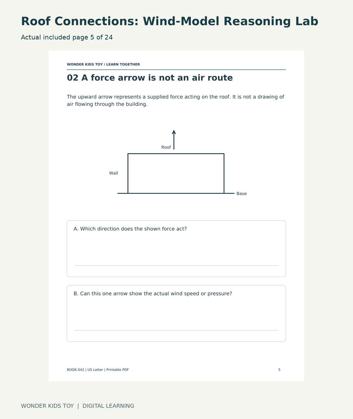 Roof Connections: Wind-Model Reasoning Lab: actual included PDF page5 of 24