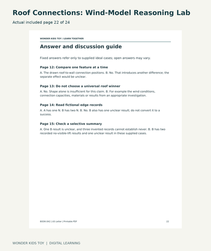 Roof Connections: Wind-Model Reasoning Lab: actual included PDF page22 of 24