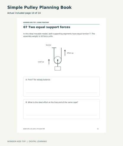 Simple Pulley Planning Book: actual included PDF page10 of 24