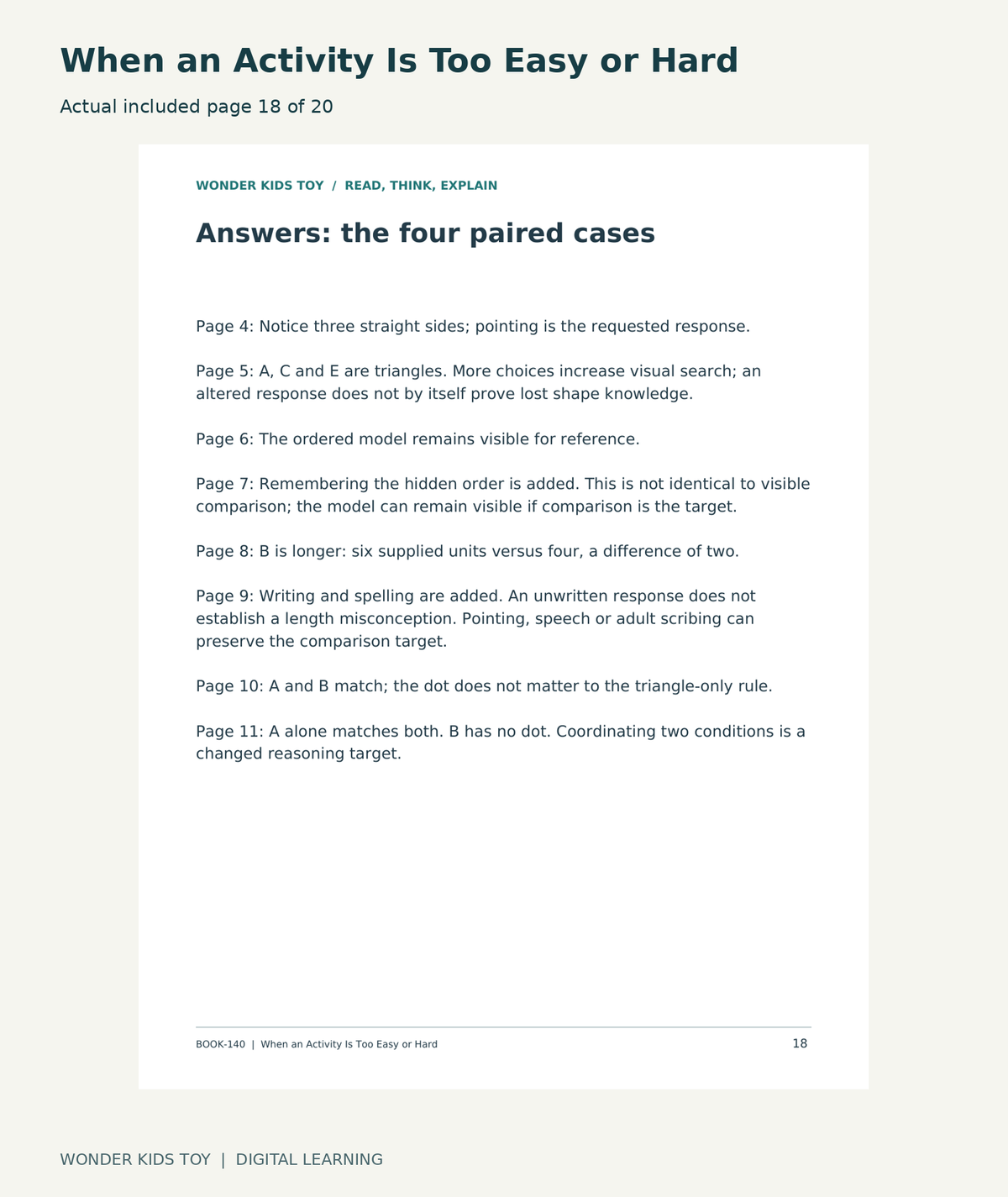 When an Activity Is Too Easy or Hard: actual included PDF page18 of 20