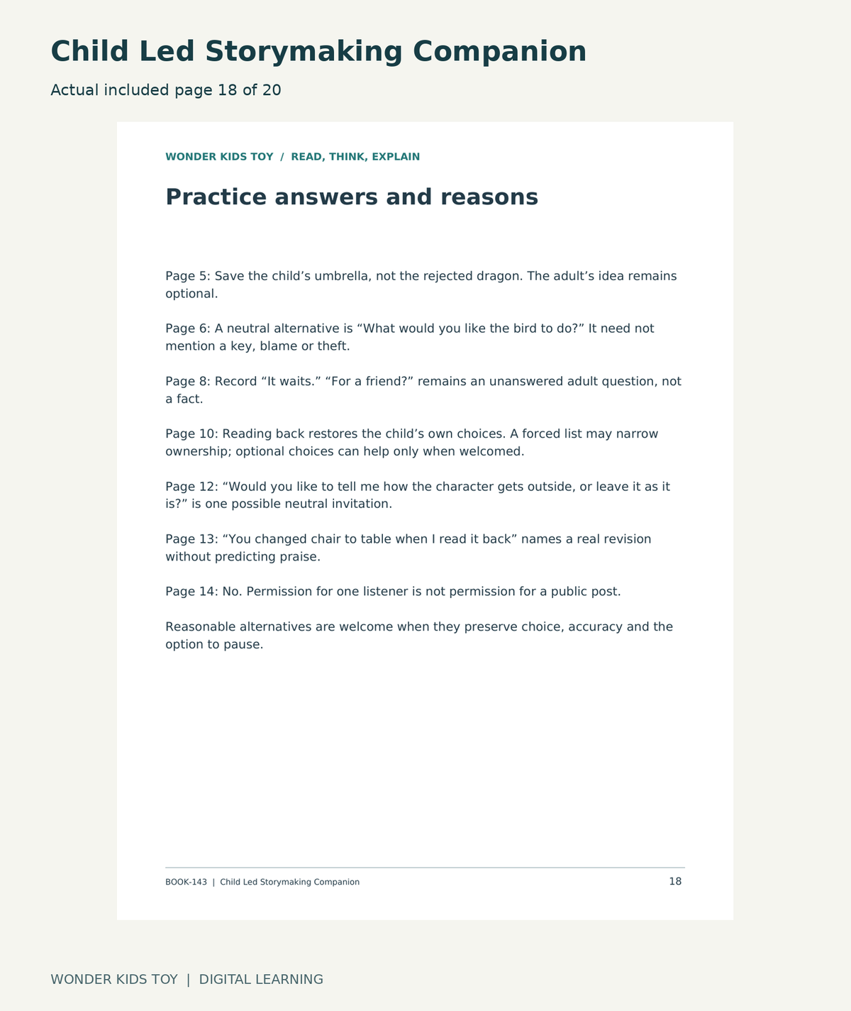 Child Led Storymaking Companion: actual included PDF page18 of 20