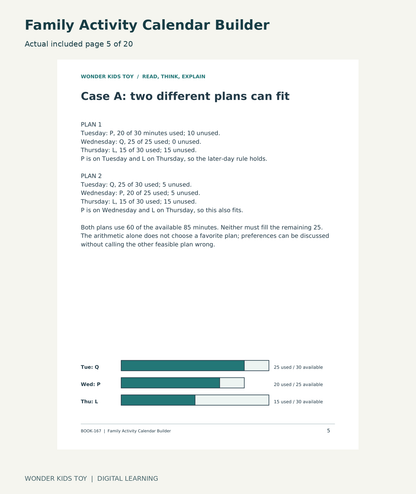 Family Activity Calendar Builder: actual included PDF page5 of 20