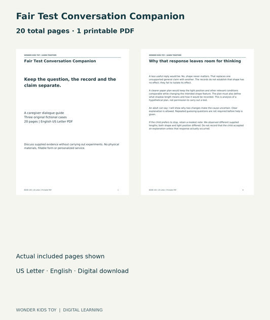 Fair Test Conversation Companion: actual included PDF cover and page6, 20 total pages