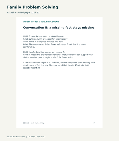 Family Problem Solving: actual included PDF page10 of 22