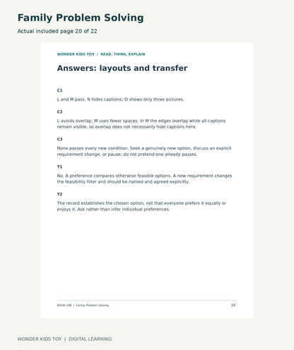 Family Problem Solving: actual included PDF page20 of 22
