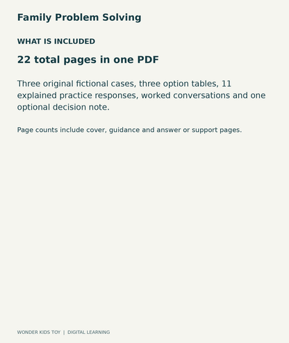 Family Problem Solving: contents overview, one PDF with 22 total pages