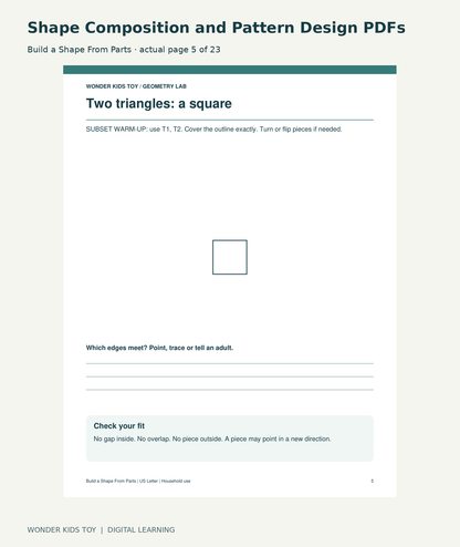 Shape Composition and Pattern Design PDFs: Build a Shape From Parts actual included page 5