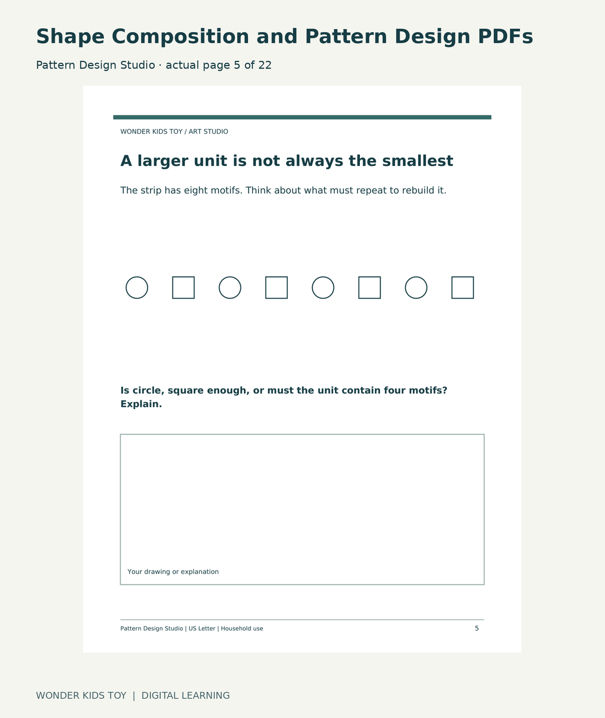 Shape Composition and Pattern Design PDFs: Pattern Design Studio actual included page 5