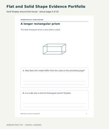 Flat and Solid Shape Evidence Portfolio: Solid Shapes Around the House actual included page 5