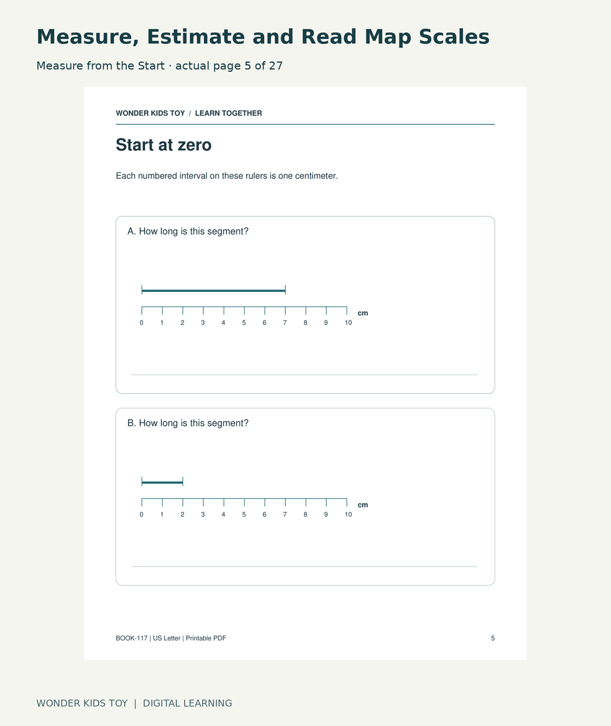 Measure, Estimate and Read Map Scales: Measure from the Start actual included page 5
