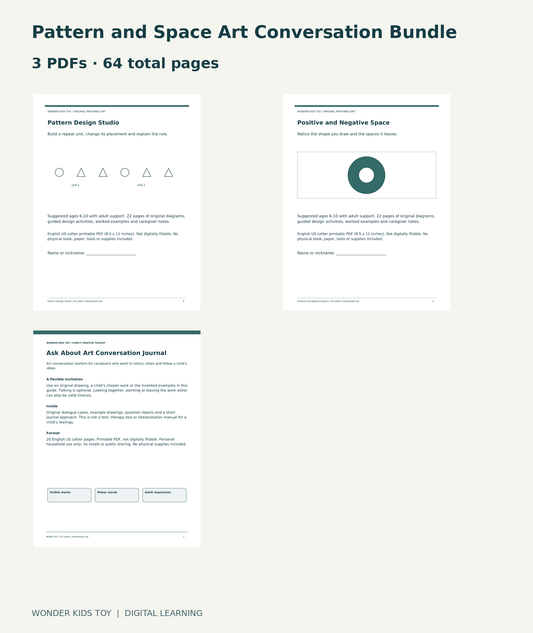 Pattern and Space Art Conversation Bundle: actual included PDF covers