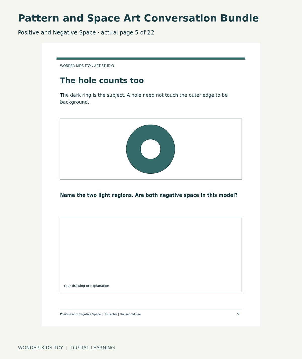 Pattern and Space Art Conversation Bundle: Positive and Negative Space actual included page 5