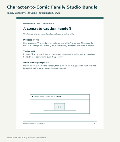 Character-to-Comic Family Studio Bundle: Family Comic Project Guide actual included page 5