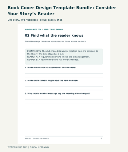 Book Cover Design Template Bundle: Consider Your Story’s Reader: One Story, Two Audiences actual included page 5