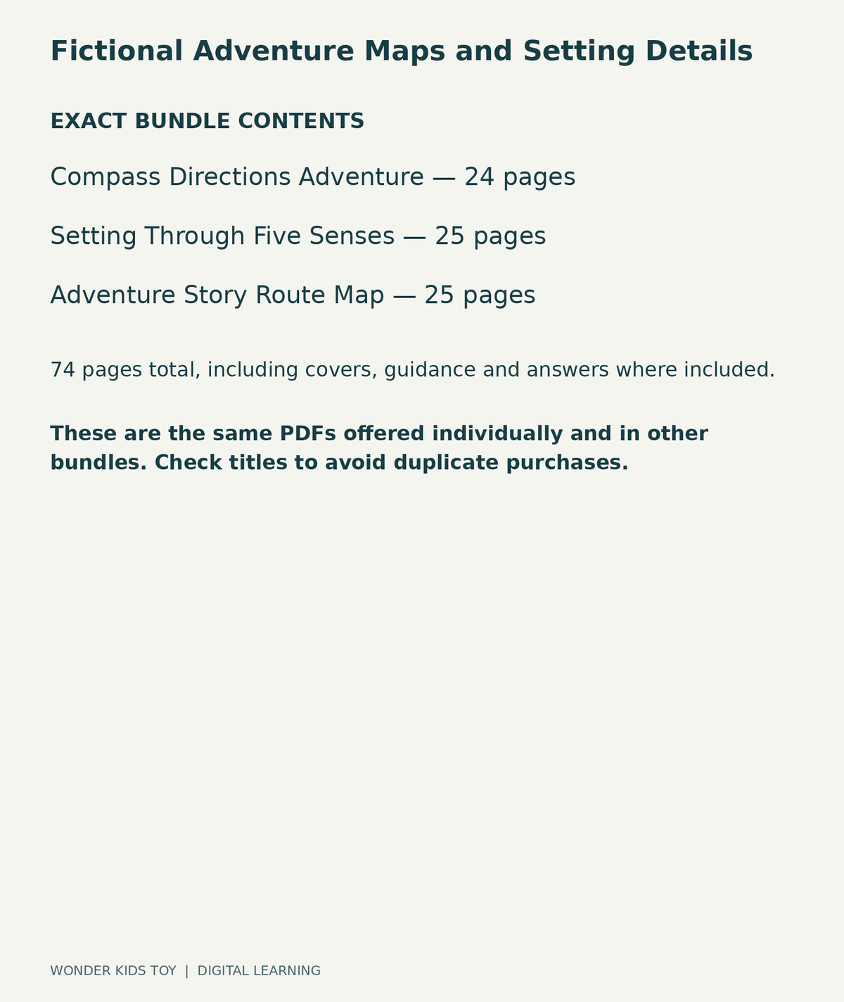 Fictional Adventure Maps and Setting Details: exact contents, 3 PDFs and 74 total pages