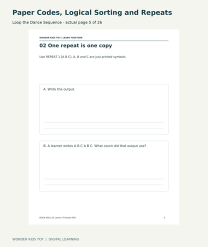 Paper Codes, Logical Sorting and Repeats: Loop the Dance Sequence actual included page 5