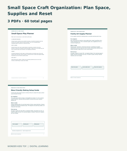 Small Space Craft Organization: Plan Space, Supplies and Reset: actual included PDF covers