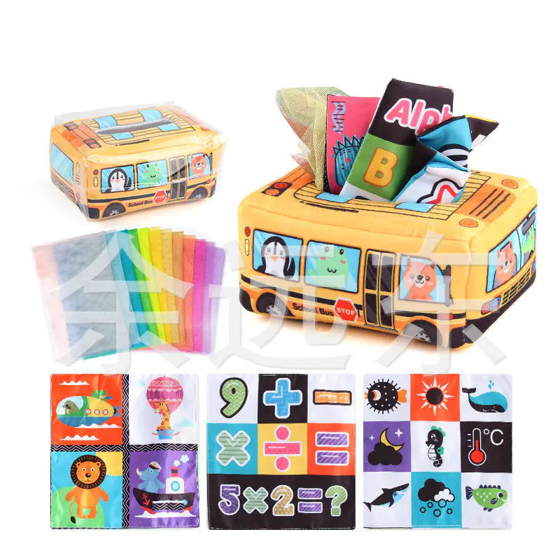 Sensory & Soft: Baby Educational Cloth Book and Tissue Box Toy! 👶🎁