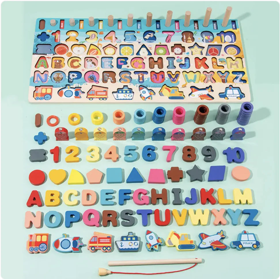 Grow & Glow: Baby Wooden Montessori Educational Toy - 7-in-1 Learning Adventure! 🌳🧠