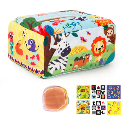 Sensory & Soft: Baby Educational Cloth Book and Tissue Box Toy! 👶🎁