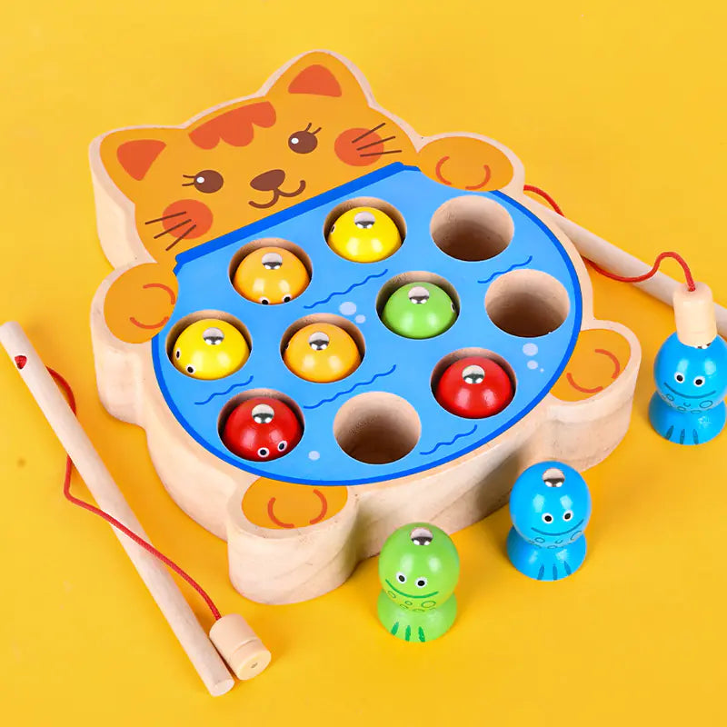 Cast & Catch: Wooden Magnetic Fishing Toy for Early Education! 🎣🌳