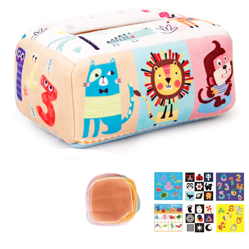 Sensory & Soft: Baby Educational Cloth Book and Tissue Box Toy! 👶🎁