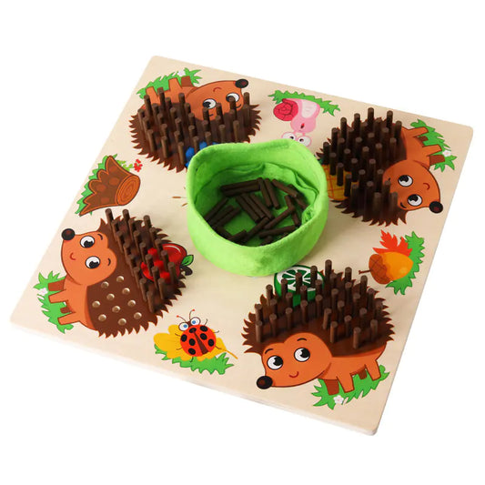 Spike Their Skills: The Wooden Educational Hedgehog Stacking Game for Kids – 10X the Fun, 10X the Development! 🦔🌳