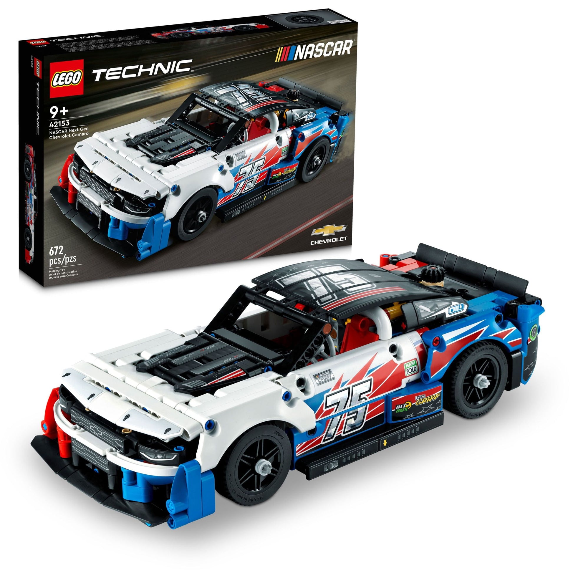Technic NASCAR Next Gen Chevrolet Camaro ZL1 Building Set - Authentically Designed Model Car and Toy Racing Vehicle Kit, Collectible Race Car Display for Boys, Girls, and Teens Ages 9+, 42153