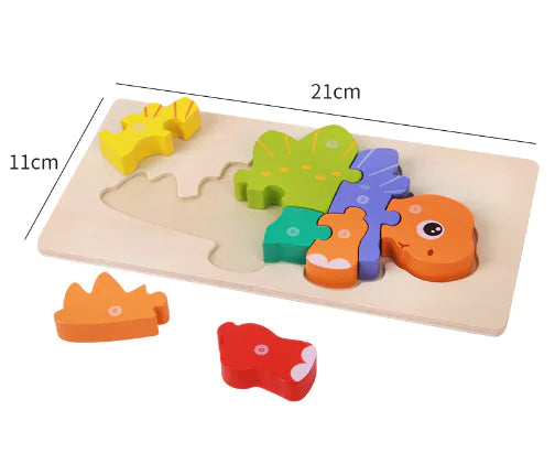 Build & Learn: Wooden Montessori Educational Toys - 3D Puzzle Set! 🧩🦕🌳