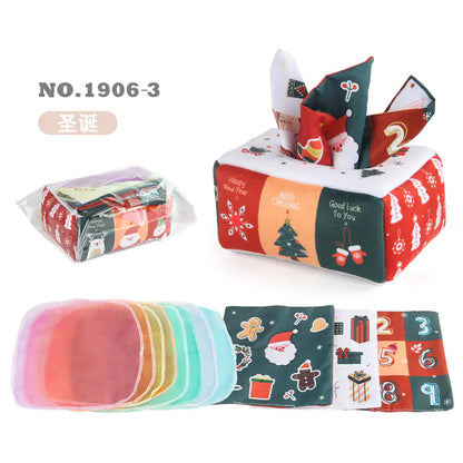 Sensory & Soft: Baby Educational Cloth Book and Tissue Box Toy! 👶🎁
