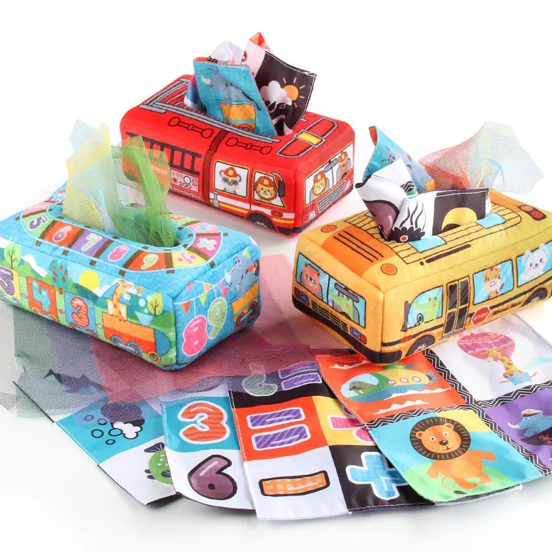 Sensory & Soft: Baby Educational Cloth Book and Tissue Box Toy! 👶🎁
