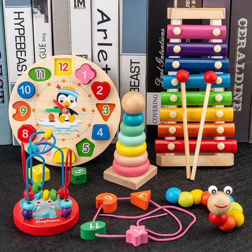 Melody & Time: Wooden Xylophone Clock Toy Set for Early Education! 🎶⏰