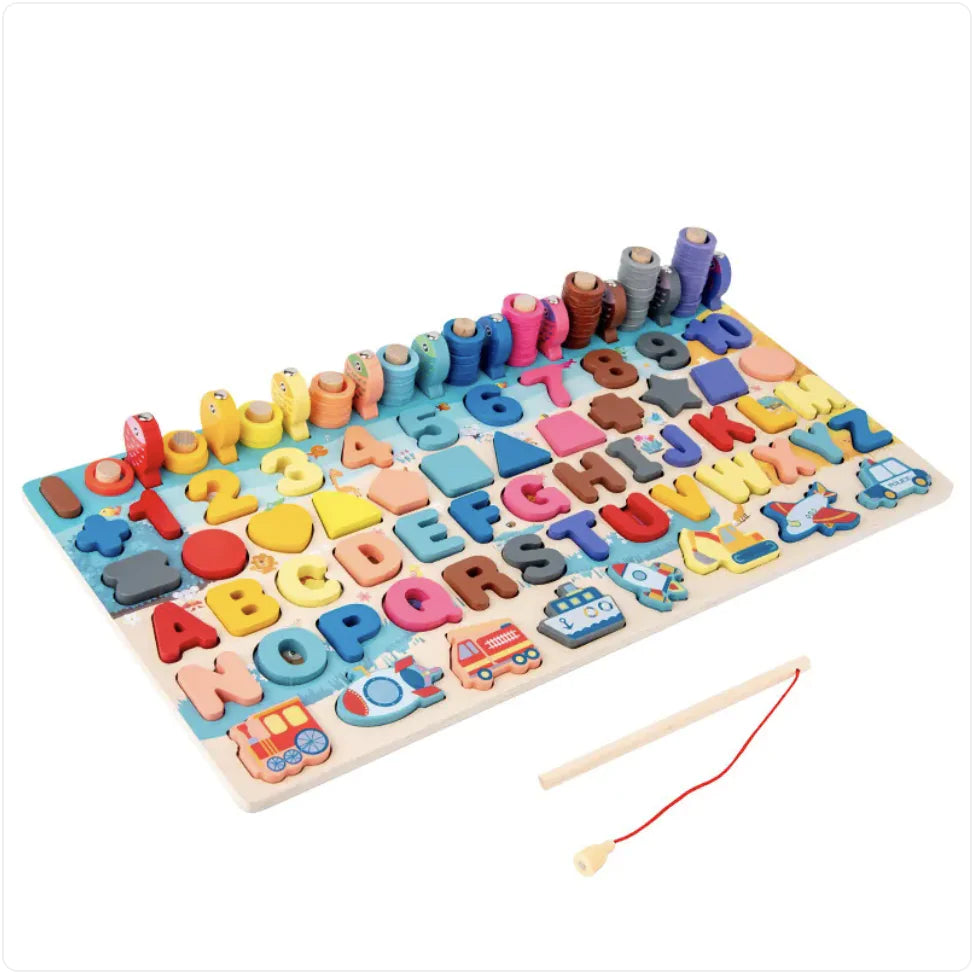 Grow & Glow: Baby Wooden Montessori Educational Toy - 7-in-1 Learning Adventure! 🌳🧠