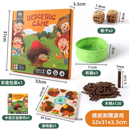 Spike Their Skills: The Wooden Educational Hedgehog Stacking Game for Kids – 10X the Fun, 10X the Development! 🦔🌳