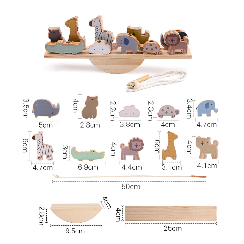 Stack & Soar: Montessori Wooden Animal Stacking Balance Toy! 🦒🐘