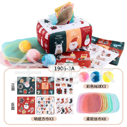 Sensory & Soft: Baby Educational Cloth Book and Tissue Box Toy! 👶🎁