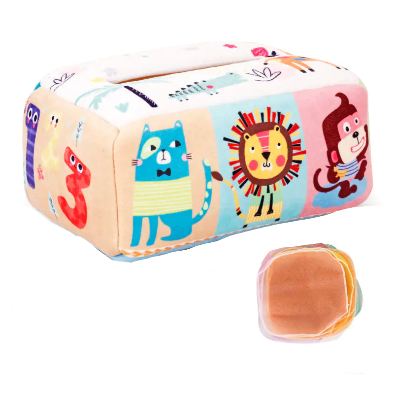 Sensory & Soft: Baby Educational Cloth Book and Tissue Box Toy! 👶🎁