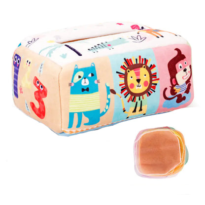 Sensory & Soft: Baby Educational Cloth Book and Tissue Box Toy! 👶🎁